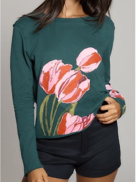 Anthropologie Tops - The Caitlin Boxy Tee by Maeve: Long-Sleeve Edition